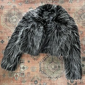 BeBe Crop Faux Fur Jacket